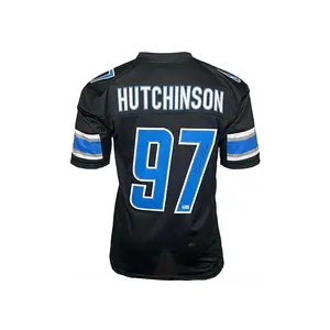Aidan Hutchinson Signed Custom Black Football Jersey (Beckett)