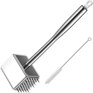 Stainless Steel 3in1 Meat Tenderizer Tool, Meat Mallet Hammer Pounder Ideal for Tenderizing Steak, Poultry & Chicken Cutlet, Dishwasher SafeDD14HUB STORE