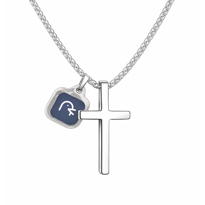 YAPPY Unisex Minimal Cross NFC Cross Pendant Necklace - 18-Inch Longer Length, Easy to Wear, Most Popular Biblical Spiritual Jewelry, Daily Bible Verse Scan, Encouraging Gift for Women, Gym Accessory, Crucifix Necklaces