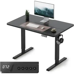Electric Standing Desk Adjustable Height, 40 x 24 Inch Sit and Stand Desk, Home Office Desk, Ergonomic Workstation Computer Desk, Black