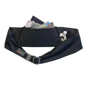 BANDI Pocketed Belt with Secure Pockets to Hold Phone and Other Essentials, Travel, Fitness Everyday Convenience - Black