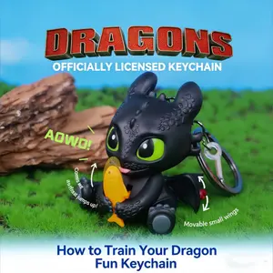 How to Train Your Dragon Toothless Glow-in-the-Dark Keychain A creative and fun keychain accessory featuring glowing eyes, moving wings, and dinosaur sound effects. Perfect as a car decoration, backpack charm, Christmas ornament,or birthday/Christmas gift