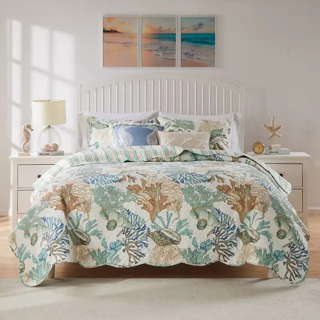 Greenland Home Fashions Atlantis GL-1810ABST 4-Piece Twin/XL Bonus Set, 68x88 Inch
