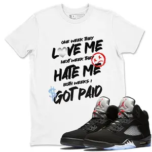 I Got Paid Best T-shirts To Wear With Jordans 5s Black Metallic Reimagined