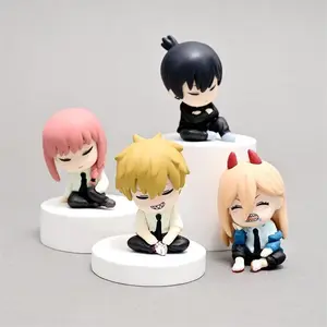 Anime Chainsaw Man Figure Shoulder-Back Sleeping Style Figerine Denji Hayakawa Aki Power Character Collection Model Toys Gifts