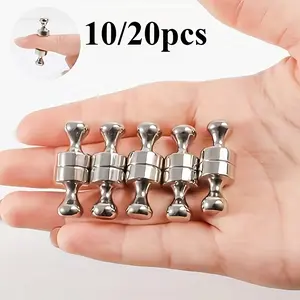 10pcs of Solid Color Round Magnets, Suitable for Whiteboards, Silvery Refrigerators, Pushpins, Fridges, And Storage Cabinets - Perfect for Use in Offices, Garages, And Kitchens, Magnetic Storage | Stylish Metal End | Durable Magnets, Magnetic Item