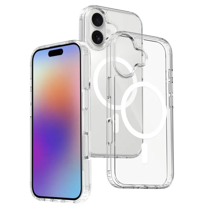 MagSafe Crystal Slim Casing - Advanced, Transparent, Shockproof Non-Yellowing Phone Accessories for iPhone 17/16/15/14/13/12 (Pro Max, Pro, Plus, Mini) Smartphone Protector