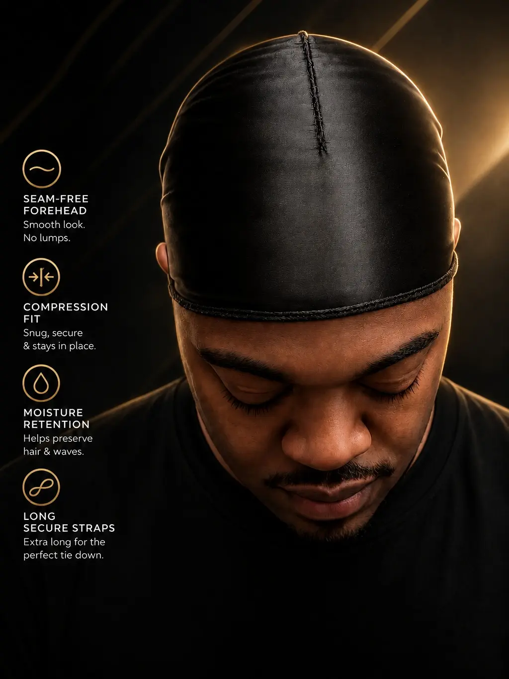 Motion Up- Premium Seamless Silky Durag for Men, Wave Cap