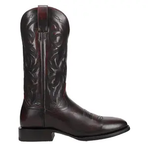 Dan Post Boots Mens Remington Embroidered Pull On Square Toe  Casual Boots Mid Calf - Black