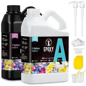 2 Gallon  Clear Epoxy  with Pump,1:1 Mixing,Bubble Free,Non Yellowing for Casting  Epoxy for River Tables,,Flower Preservation,DIY Crafts