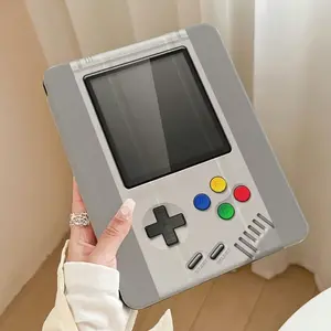 Game Console Design iPad Case with Transparent Pen Slot, Soft Shell Shockproof Foldable Stand Cover with Auto Sleep/Wake, Compatible with iPad 7/8/9/10 Gen, Air 4/5/6, Pro 11-inch, 9.7-inch