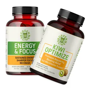 GreenRegimen Kiwi Optimize & Energy and Focus Bundle - Clinically Proven to Eliminate Bloating & Improve Gut Health - Clean Energy and Focus-No Crash