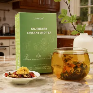 Goji Berry Chrysanthemum Tea for Liver Health - 15 Packs Natural Blend of Eight Herbal Ingredients Dandelion Wolfberry Honeysuckle Chrysanthemum