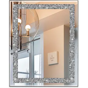 Rectangular Wall Mirror  Crush  Mirror for  Decor Accent Mirror for Bathroom, Entryway and Bedroom, 16" x 20"