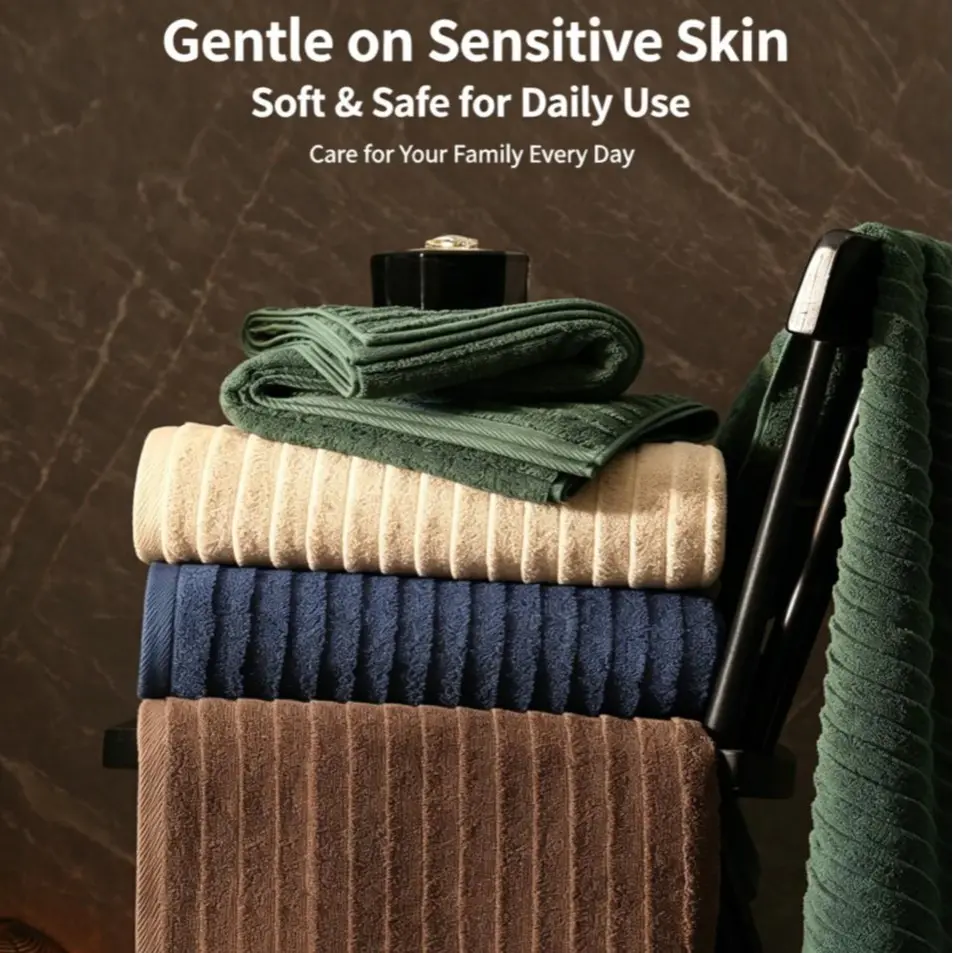 100% Combed Cotton Bath Towel 430g Soft Absorbent Large Shower Towel 70×140cm For Bathroom