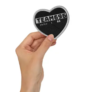 Black Embroidered Team696 Don't Force It fashion logo patches