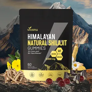 Himalayan Shilajit Energy Gummies with Ashwagandha & Gokshura | Stress Relief & Vitality Support | 60 Sugar-Free Vegan Supplements