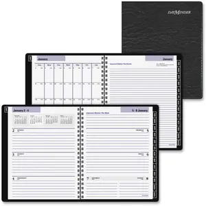 212 MAIN AAGG54500 Executive Planner Notebook - Flux Leather, Ruled Pages, Weekly & Monthly Planning, Black Office Stationery Supplies