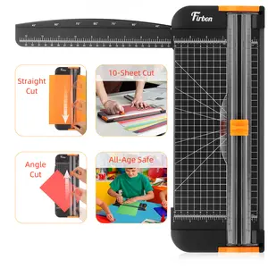 Firbon A4 Paper Cutter 12 Inch Straight Safety Trimmer Compact Multifunctional Scrapbooking Tool with Side Ruler for Cardstock, CraftPaper, Photo, Postcard