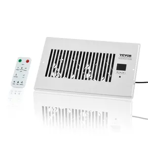 VEVOR Register Booster Fan, Quiet Vent Booster Fan Fits 6x 10 inch Holes, with Remote Control and Thermostat Control, Adjustable Speed for Heating Cooling Smart Vent, White