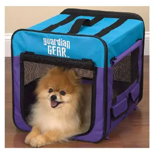 212 MAIN Collapsible Pet Crate, XS Size, Portable Travel Crate with Large Vents, Easy Setup & Easy Storage, Purple-Turq Color, Small Dog & Cat Furniture