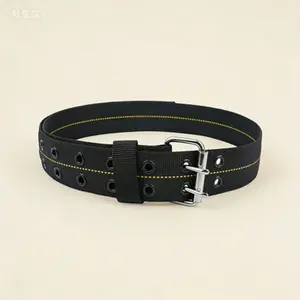 Adjustable Tool Belt for Work, Heavy Duty 2-Inch Black Belt, Durable Construction with Multiple Pockets, Comfortable Fit for Tools and Accessories, Reusable Professional Gear