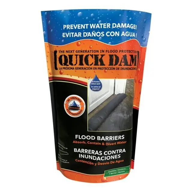 212 MAIN Quick Dam QD65-1 5 ft. Outdoor Flood Barrier, UV Protection, Compact Form (for Farm Animals & Poultry Cages)