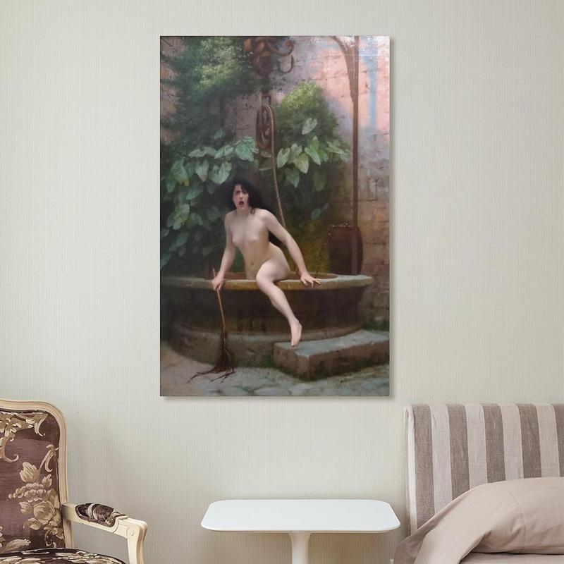 LUDU Vintage Printed Poster by Jean-Leon Gerome Truth Coming Out of Her Well Canvas Wall Art Poster Decorative Bedroom Modern Home Print Picture Artworks Posters 16x24inch(40x60cm)