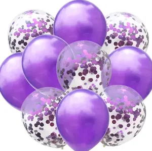 20 12IN PURPLE CONFETTI BALLOONS