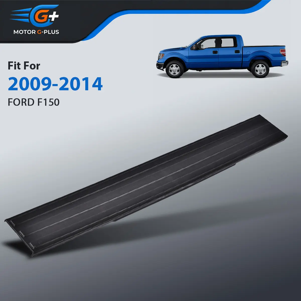MOTOR GPLUS Brand New in Box High Quality ABS Plastic Flexible Tailgate Center Step Molding Cap Trim - 1pc Automotive Truck Part, Chrome Car Exterior Spoiler Trim, Fits 09-14 Ford F150 Grade A Quality Accessories