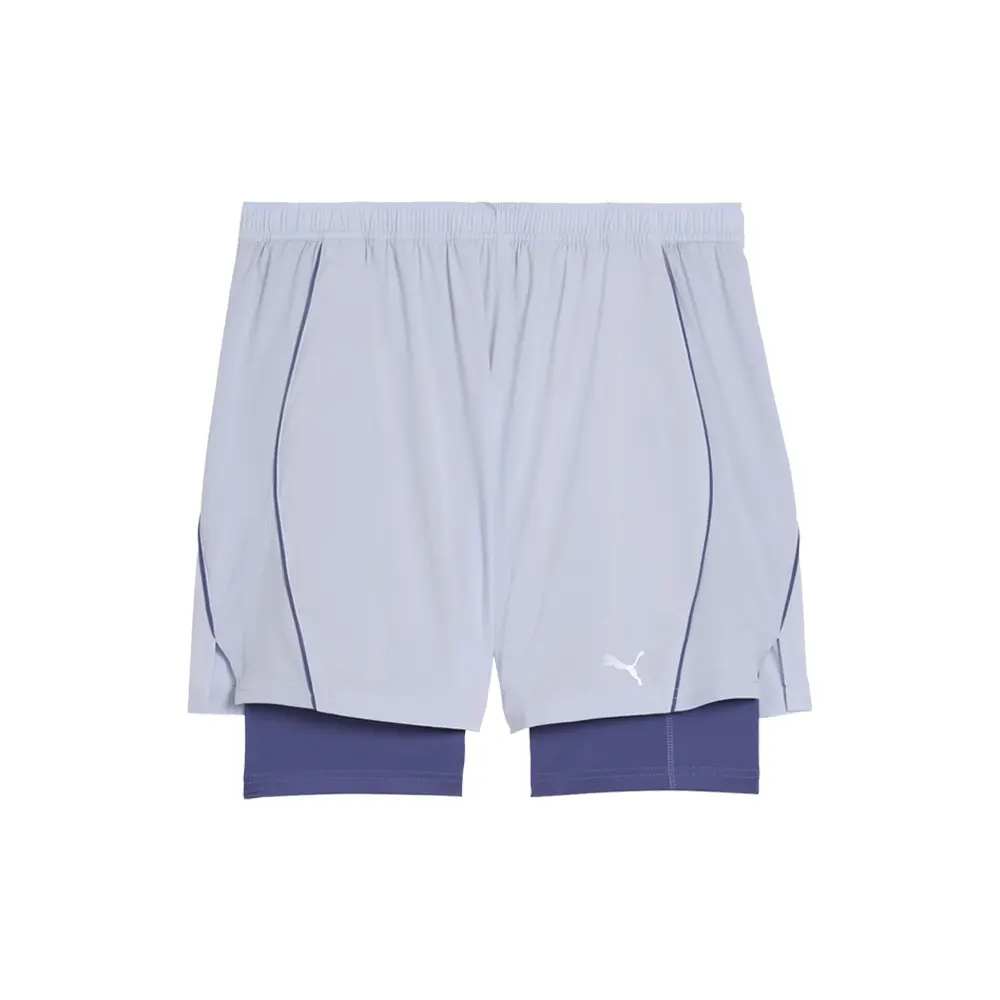 PUMA Mens Run Velocity 2-In-1 Shorts Running Casual Bottoms  - Blue, Grey