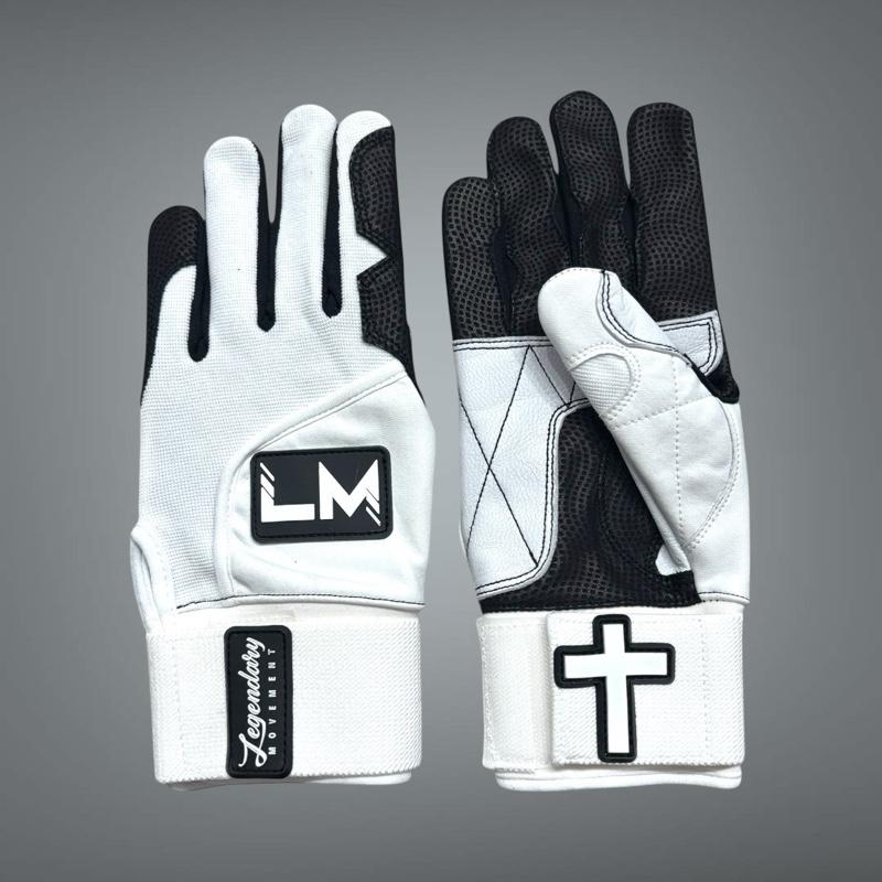 Long Cuff Batting Gloves Blk/White