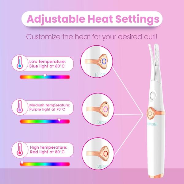 RIKI LOVES RIKI Eyelash Curler with 3 Adjustable Temperature Settings for Precise Curling & Makeup Rechargeable USB Cable Ergonomic Design Viral Finds Fall Sale