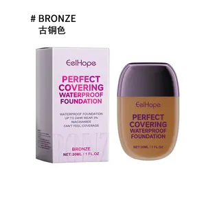Eelhope Concealer Liquid Foundation, Brightening Non-Stick Powder Refreshing Moisturizing Lightweight Moisturizing Liquid Foundation