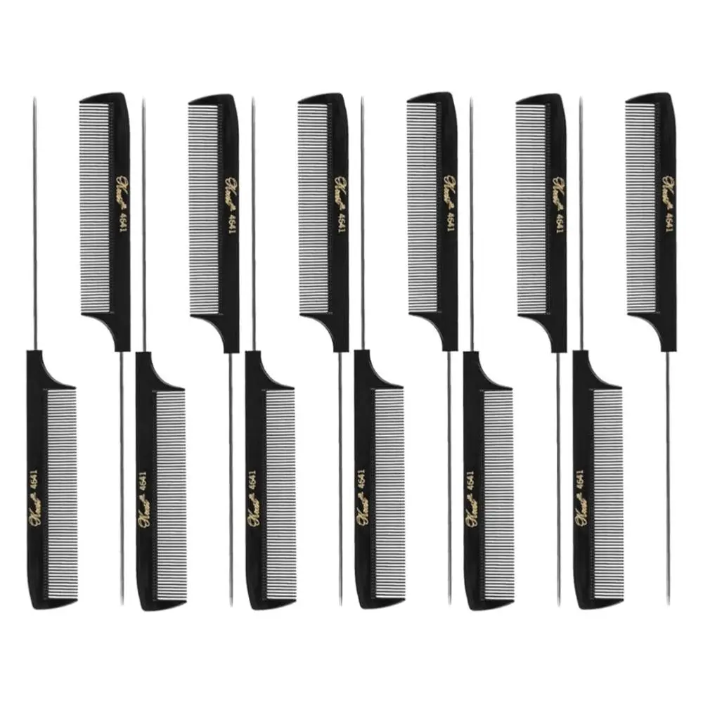 Krest Extra Fine Teeth Hair Styling Comb, Black #4641 - 12ct (12 Pcs), Twelve Pcs