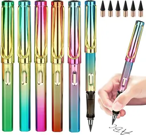 6 Pcs Infinite Pencils Erasable Everlasting Pencil With Eraser No Sharpening Eternal Pencil Refillable Inkless Pencil For Drawing Writing