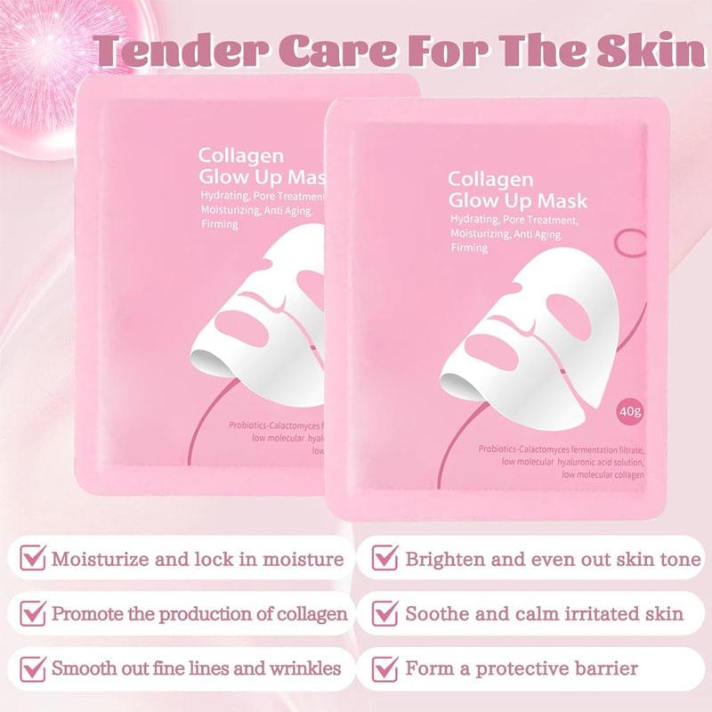 Quasi Collagen Glow Up Mask 2.0 - Firming & Hydrating Face Mask for Wrinkle Reduction & Pore Minimization - Achieve Glass Skin in 2 Hours