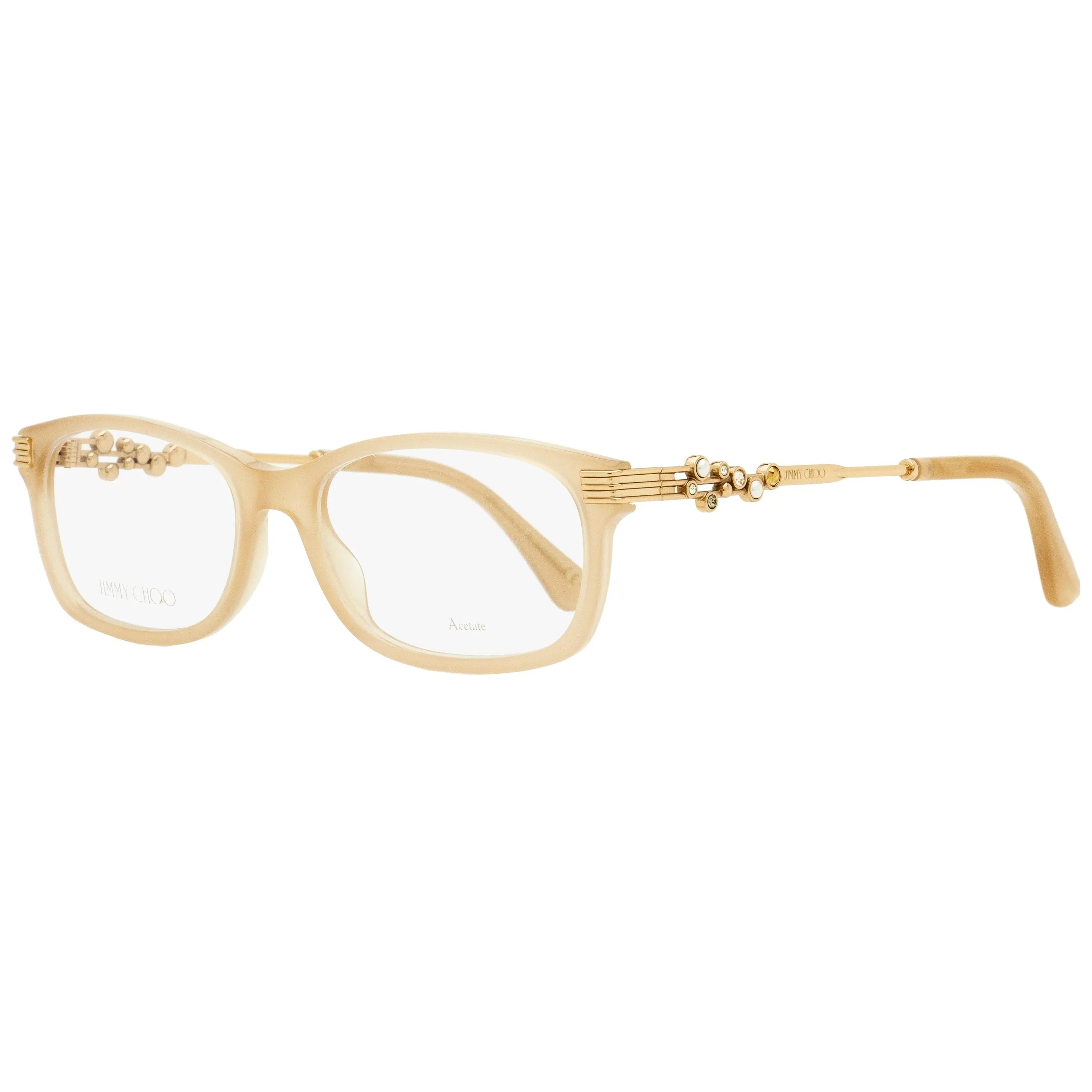 Jimmy Choo Rectangular Eyeglasses JC211-733, Peach, 54mm - Casual Stylish Option, Trendy Frames, Classic Fashion Pick, Stylish Eyepiece, Rectangle Design, Casual Stylish Glasses