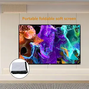 |60 inches | 72 inches | 84 inches | 100 inches | 120 inches | 150 inches | -16:9 portable foldable white soft screen, supporting double-sided projection, projector specific screen