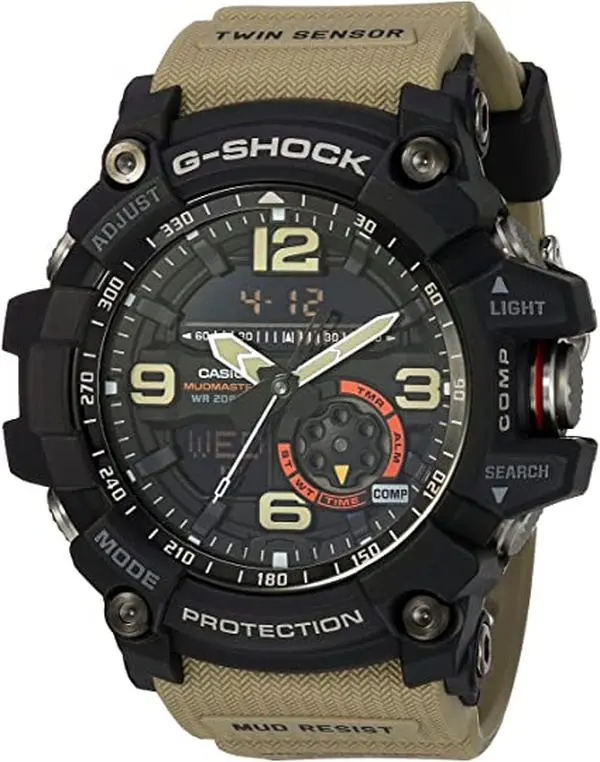 Casio G-Shock Mudmaster Mens Watch GG1000-1A5, Temperature, Resin Strap, Battery Life, Tactical Wrist Watches, Power Supply, Sporty Fashion Men's Watches