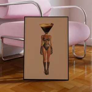 Woman Retro Drink Wall Art Aesthetic Room Decor Art Retro Bar Cart Decor Cocktail Art Poster Espress Home Decor ideas