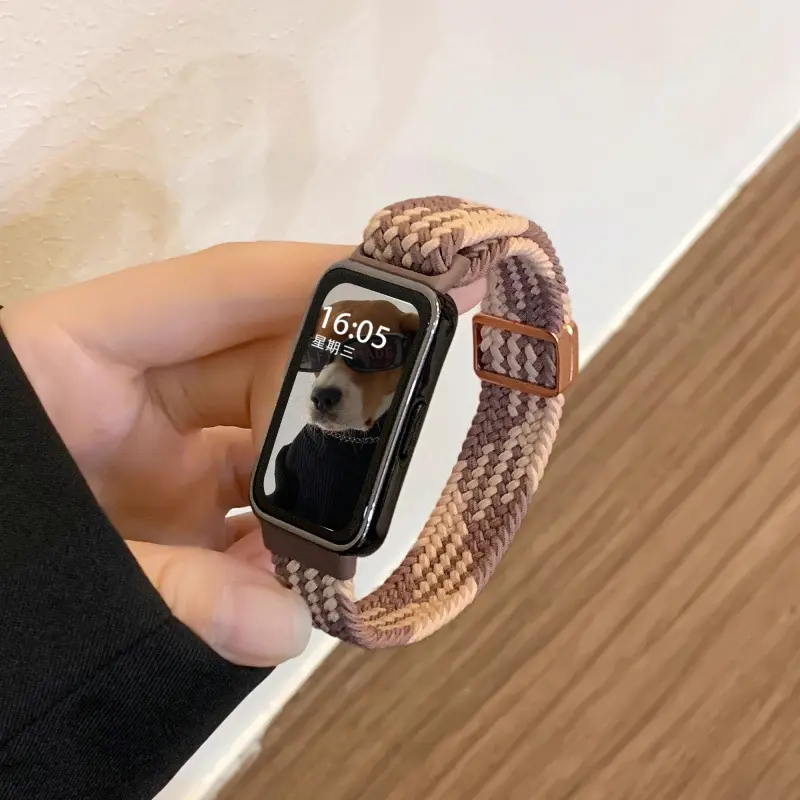 Braided Rose Gold Magnetic Buckle Strap - Violet