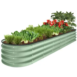 Best Choice Products 8x2x1ft Outdoor Metal Raised Oval Garden Bed, Planter Box for Vegetables, Flowers Best Choice Products 8x2x1ft Outdoor Metal Raised Oval Garden Bed, Planter Box for Vegetables, Flowers