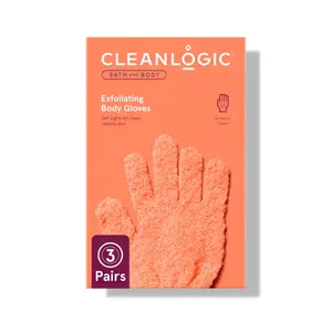 Cleanlogic Exfoliating Body Gloves – Dual-Cuff Shower Gloves for Deep Body Scrub & Smooth Skin Bath Personal