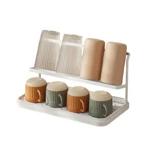 Yamazaki Wide Mouth Bottle Rack Tower, Official Kitchen Drainage Stand, Perfect for Water Bottles & Cups, Space-Saving Design