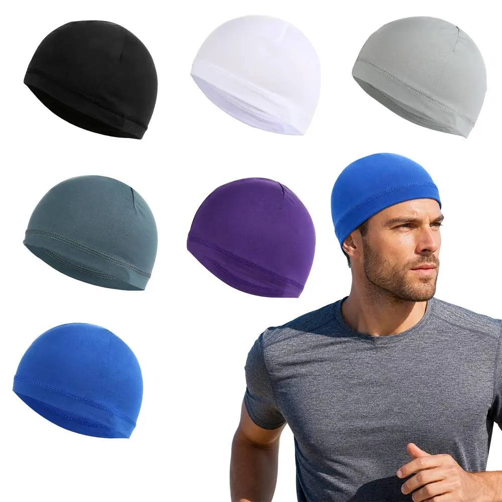 Pack of 6 Helmet Liner Skull Cap Beanie, Sweat Wicking Hard Hat Liner, Under Helmet Skull Cap, Moisture Wicking Head Cap for Men Women (Polyester+Spandex)