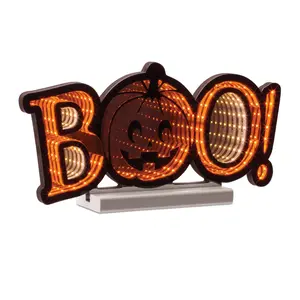 Melrose 53556DS 15.5 x 7.75 in. Acrylic UL Plug BOO Ekkolight, Orange & Black