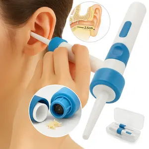 Cordless Electric Ear Wax Cleaner - Safe Painless Ear Vacuum with Soft Silicone Tips Rechargeable USB Battery Lightweight Portable for Adults Kids - Gentle