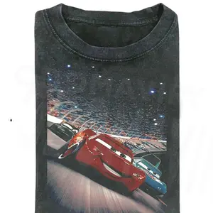 Vintage Lightning Mc.Queenn T-Shirts – Piston Cup Night Race Graphic Tee, Vintage Cars T-Shirt, Retro Aesthetic Racing Shirt