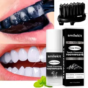1PCS Mint Flavor Bamboo Charcoal Whitening Toothpaste 30ML, Deep Clean, Gentle Taste, Fresh Breath, Travel-Friendly Dental Care